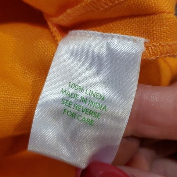 Orange Embroidered Linen Tunic‎ Top Boho Festival Beach Cover Up - Picture 7 of 8